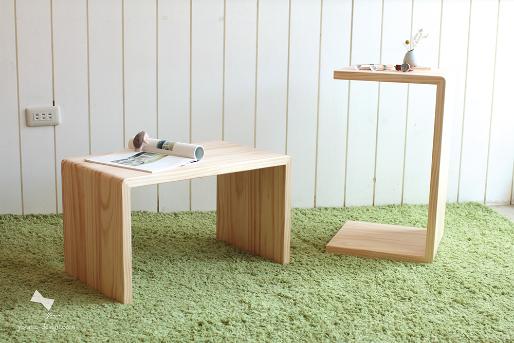 幸福優木-木作設計館-Yomu-Design-ㄇ行桌邊几-原木傢俱訂製-