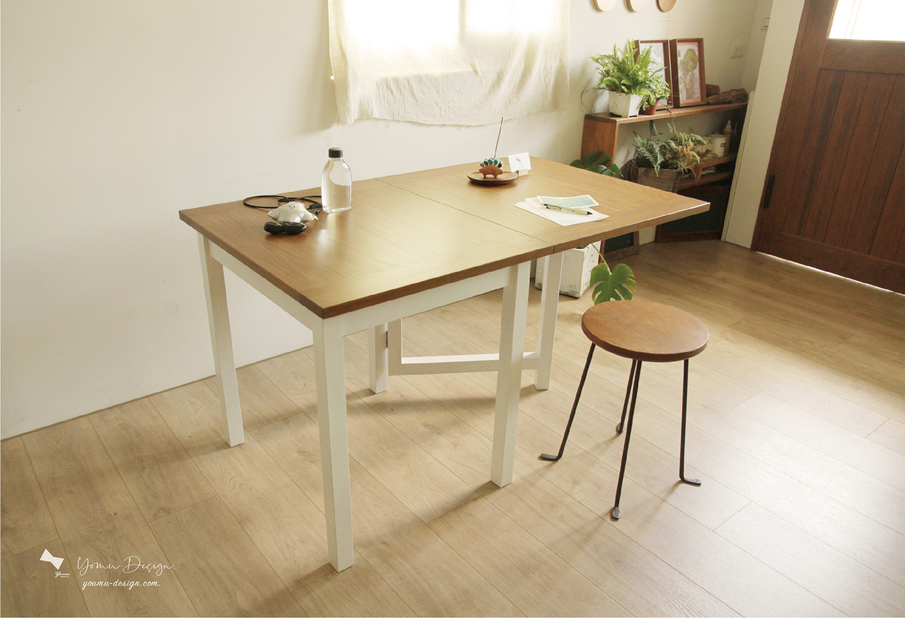 幸福優木-木作設計館-優木設計-Yomu Design-優木-傢俱-原木傢俱-木桌-餐桌-書桌-摺疊桌-折疊桌-原木桌-客製訂製-台南木作-日式-木作教學-木作體驗-兒童木作-木工-小空間-小資族-北美梣木-ash-白蠟木-小恐龍-黃仁旭-租屋族-質感