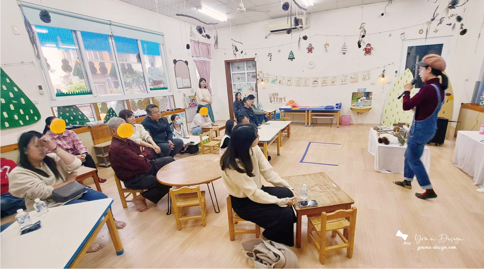 幸福優木-親職講座-藝術創作-兒童藝術-美感-葉子拓印--兒童繪畫發展-新化維妮幼兒園-維妮幼兒園-優木老師-親子DIY-台南新化-聖誕活動-台南活動