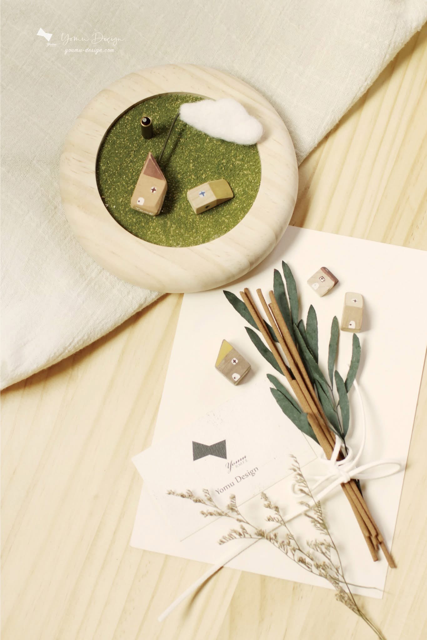 幸福優木-木作設計館-Yomu Design-優木設計-優木-優木老師-台南木作-台南木工-木作體驗-木作課程-木作DIY-親子體驗-親子diy-手作-小房子-線香座-薰香-療癒-手繪-小房子-七田皿-小皿-線香-原木-木質-質感