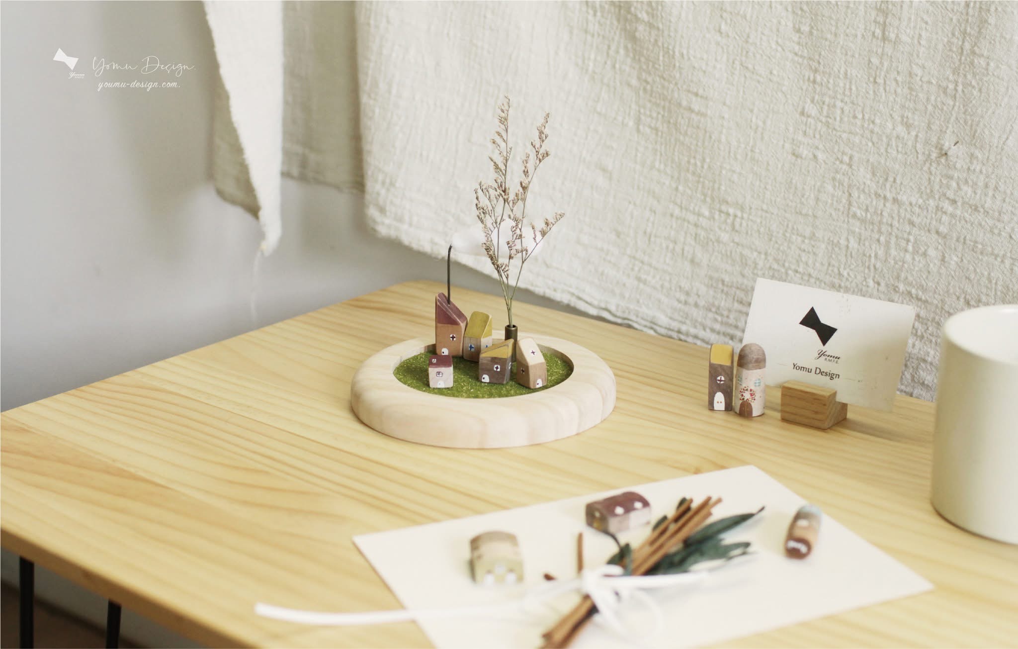 幸福優木-木作設計館-Yomu Design-優木設計-優木-優木老師-台南木作-台南木工-木作體驗-木作課程-木作DIY-親子體驗-親子diy-手作-小房子-線香座-薰香-療癒-手繪-小房子-七田皿-小皿-線香-原木-木質-質感