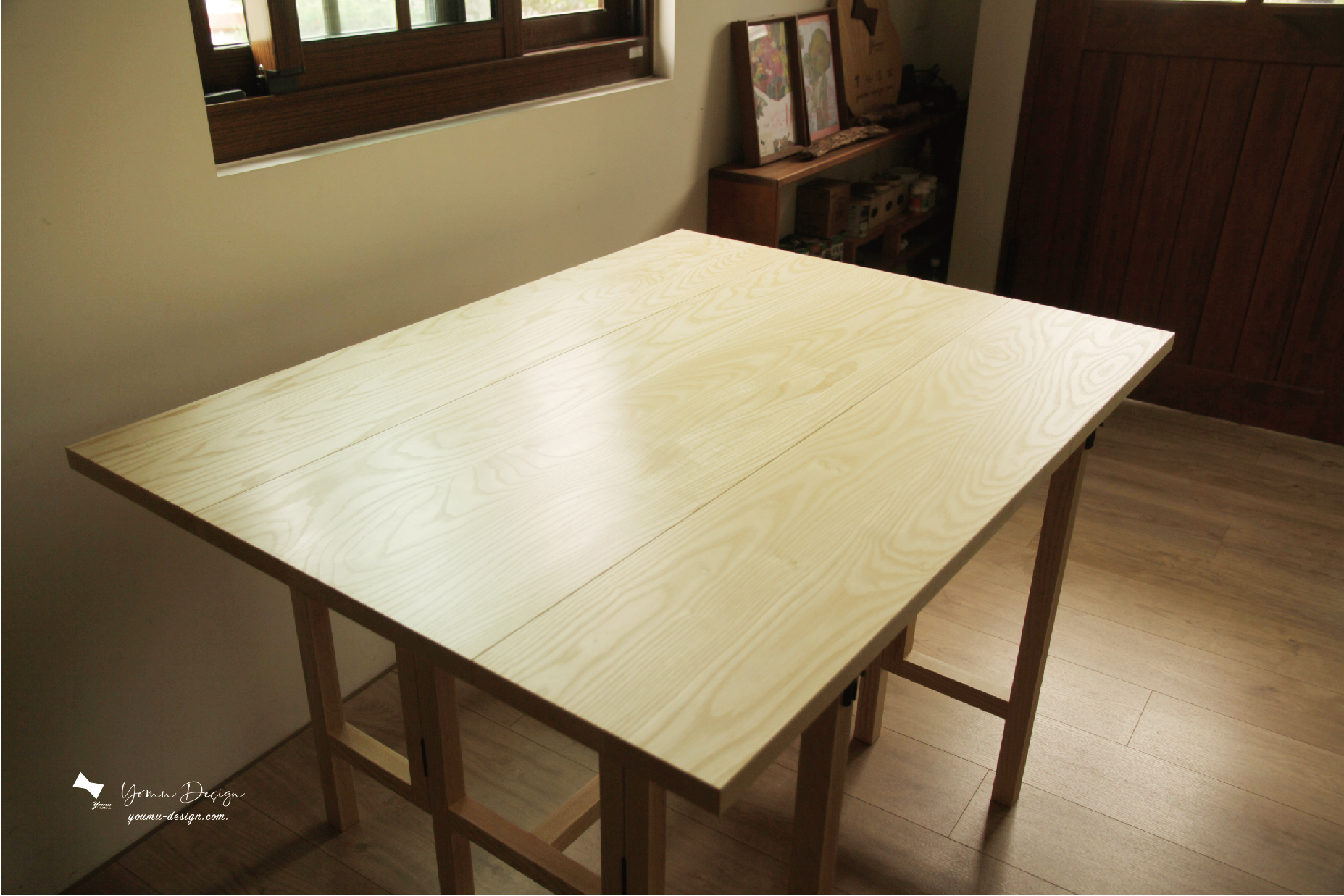幸福優木-木作設計館-優木設計-Yomu Design-優木-傢俱-原木傢俱-木桌-餐桌-書桌-摺疊桌-折疊桌-原木桌-客製訂製-台南木作-日式-木作教學-木作體驗-兒童木作-木工-小空間-小資族-北美梣木-ash-白蠟木-小恐龍-黃仁旭-租屋族-質感