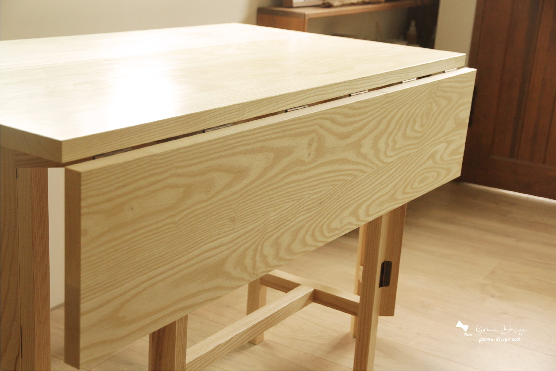 幸福優木-木作設計館-優木設計-Yomu Design-優木-傢俱-原木傢俱-木桌-餐桌-書桌-摺疊桌-折疊桌-原木桌-客製訂製-台南木作-日式-木作教學-木作體驗-兒童木作-木工-小空間-小資族-北美梣木-ash-白蠟木-小恐龍-黃仁旭-租屋族-質感