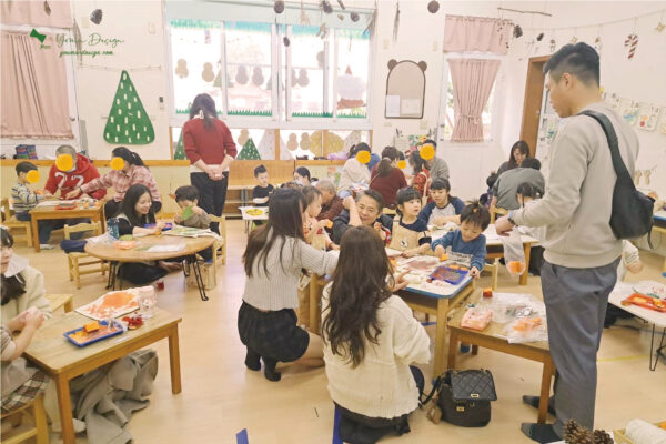 幸福優木-親職講座-藝術創作-兒童藝術-美感-葉子拓印--兒童繪畫發展-新化維妮幼兒園-維妮幼兒園-優木老師-親子DIY-台南新化-聖誕活動-台南活動